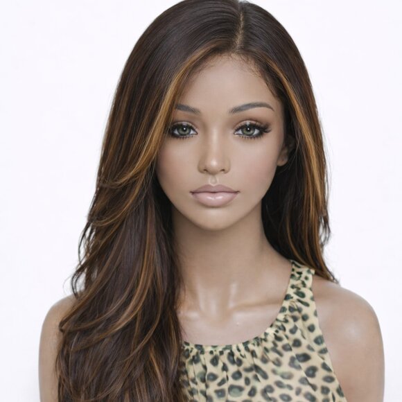 ✨22-26 Inch Layered & Styled Human Hair Lace Wig With Highlights Virgin Color✨ - Picture 10 of 16